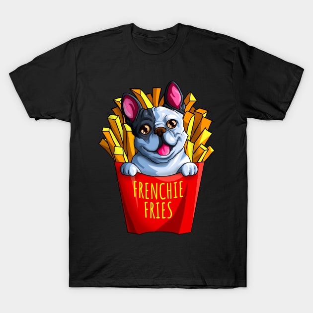 Frenchie Fries Fanatics Funny French Bulldog T-Shirt by Blink_Imprints10